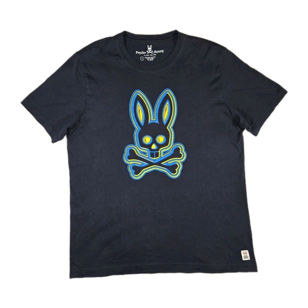 Mens Psycho Bunny Short Sleeve T Shirt Black Size 7 XL